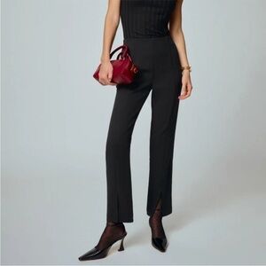 Reformation Pierre Mid Rise Pant in Black